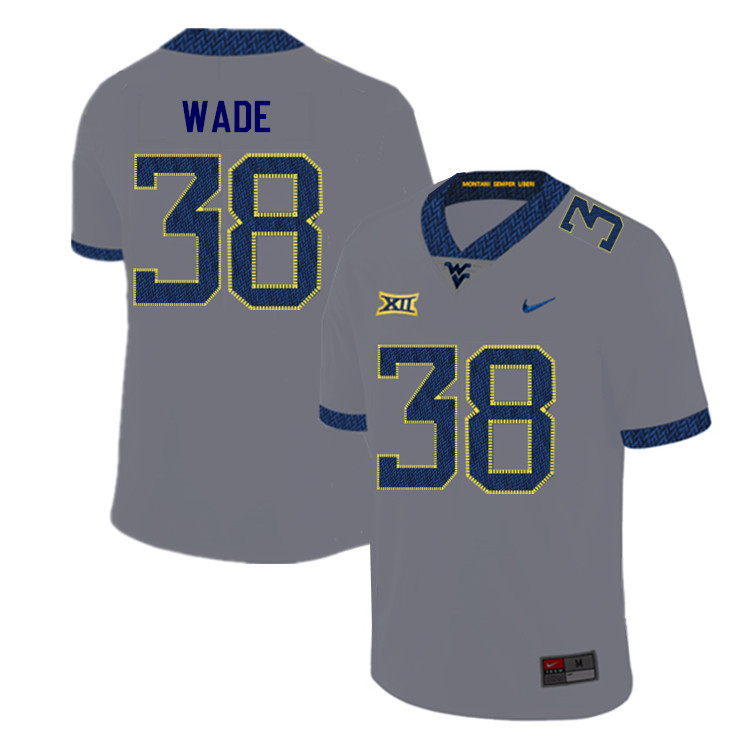 NCAA Men's Devan Wade West Virginia Mountaineers Gray #38 Nike Stitched Football College 2019 Authentic Jersey OA23O06KP